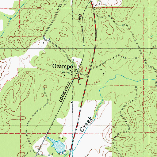 Topographic Map of Ocampo, AL