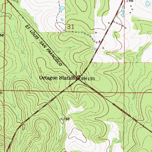 Topographic Map of Octagon Station, AL