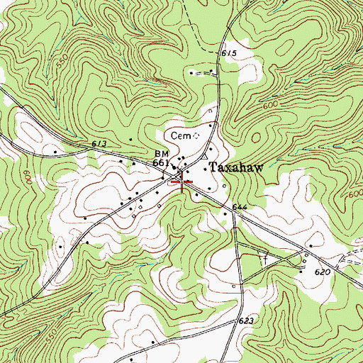 Topographic Map of Taxahaw School (historical), SC