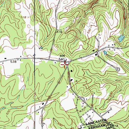 Topographic Map of Three Corners School (historical), SC