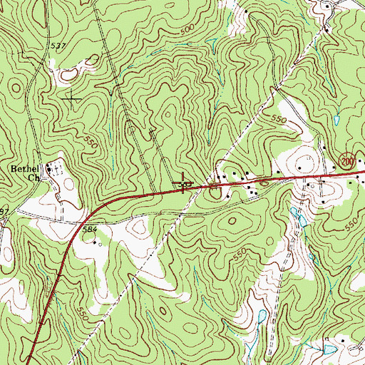 Topographic Map of Upper Bell Town School (historical), SC