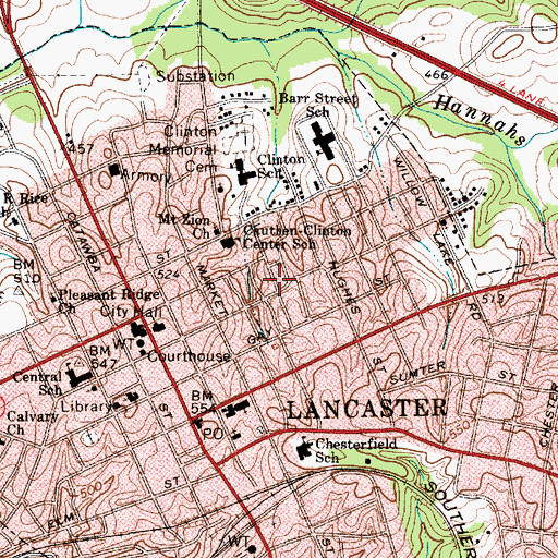 Topographic Map of Washington Baptist Church (historical), SC