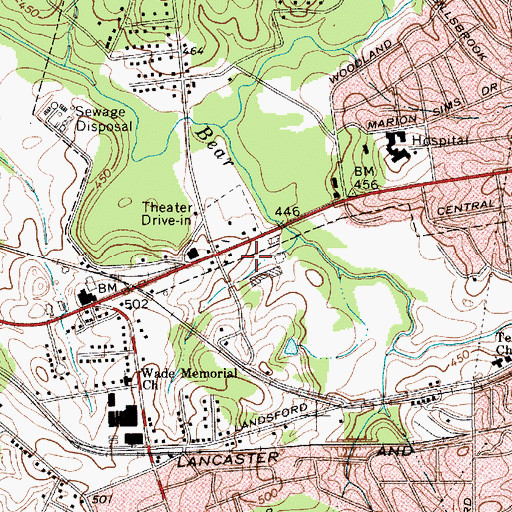 Topographic Map of Westgate Shopping Center, SC
