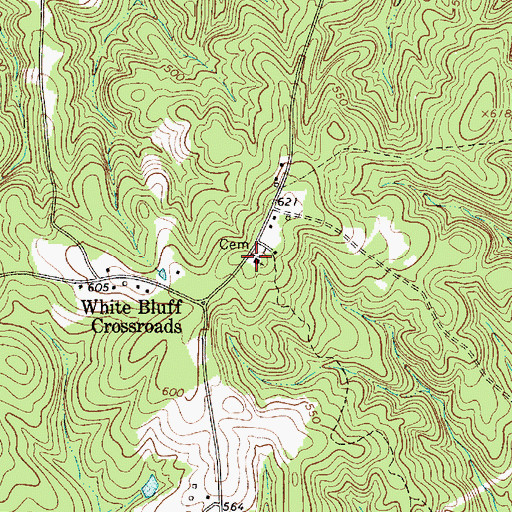 Topographic Map of White Bluff Baptist Church, SC