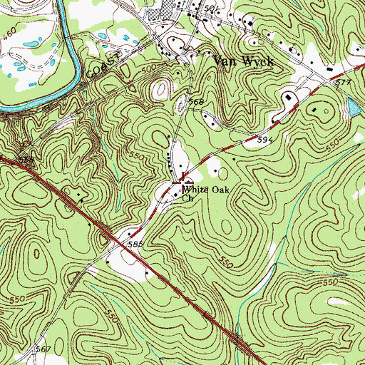 Topographic Map of White Oak School (historical), SC