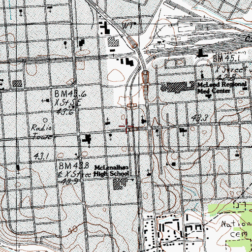 Topographic Map of Central Baptist Church, SC