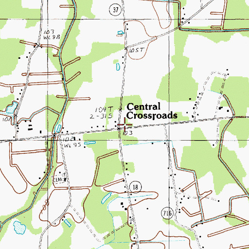 Topographic Map of Central School (historical), SC