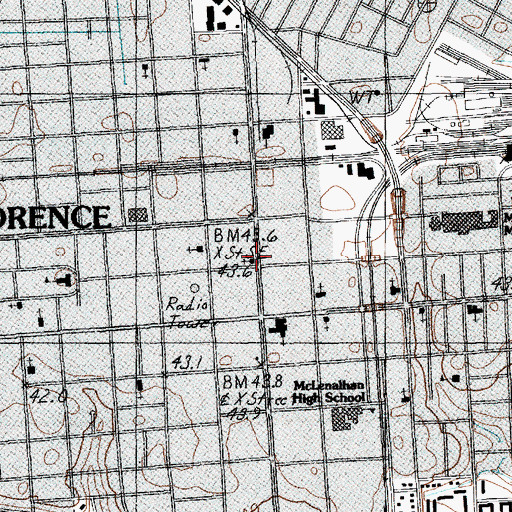 Topographic Map of Central United Methodist Church, SC