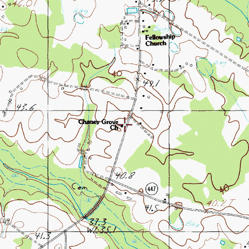 Topographic Map of Chaney Grove Church, SC