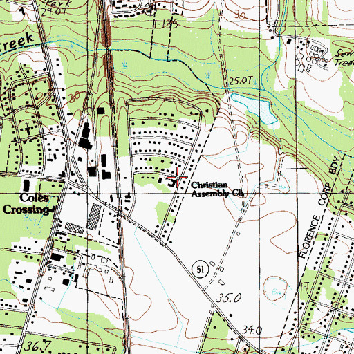 Topographic Map of Christian Assembly Church, SC