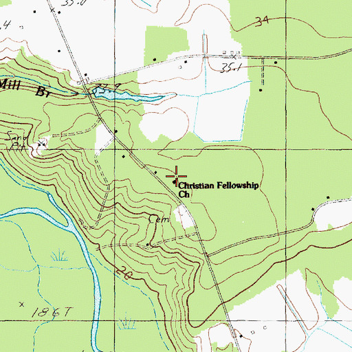Topographic Map of Christian Fellowship Church, SC
