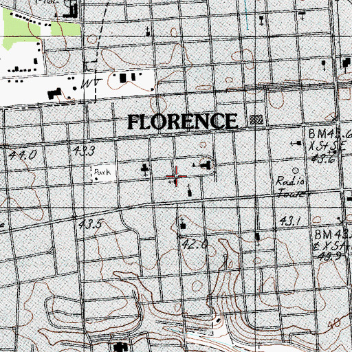 Topographic Map of Church of Christ, SC