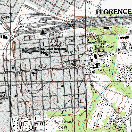 Topographic Map of Church of God by Faith Holiness (historical), SC