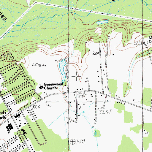 Topographic Map of Country Manor, SC