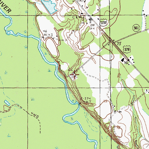 Topographic Map of Creel Cemetery, SC
