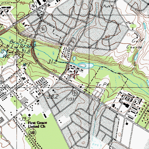 Topographic Map of Cypress Point, SC