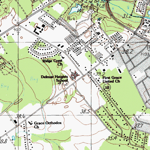Topographic Map of Delmar Heights School, SC