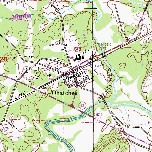 Topographic Map of Ohatchee, AL