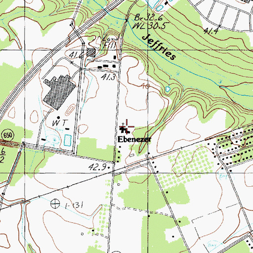 Topographic Map of Ebenezer Baptist Church, SC