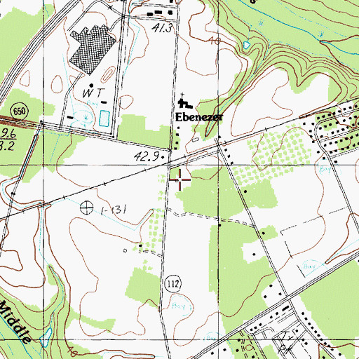 Topographic Map of Ebenezer School (historical), SC