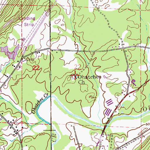 Topographic Map of Ohatchee Missionary Baptist Church, AL