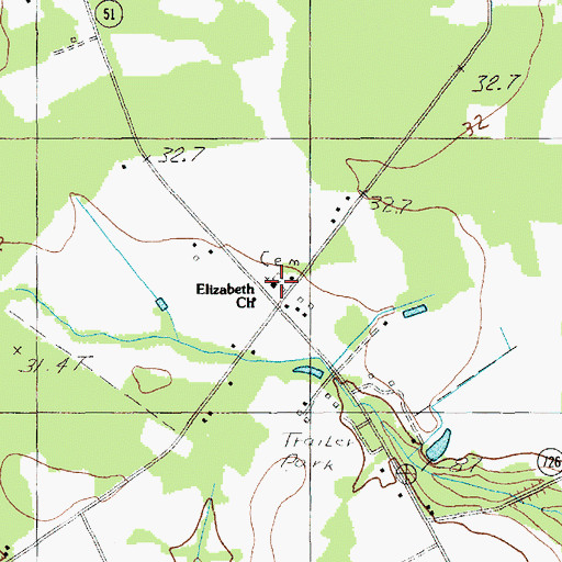 Topographic Map of Elizabeth Church, SC