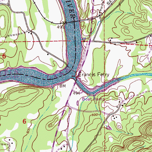Topographic Map of Ohatchee Creek, AL