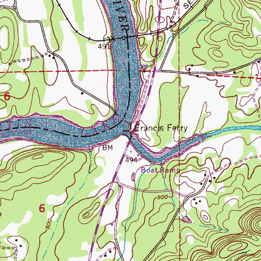 Topographic Map of Ohatchee Creek, AL