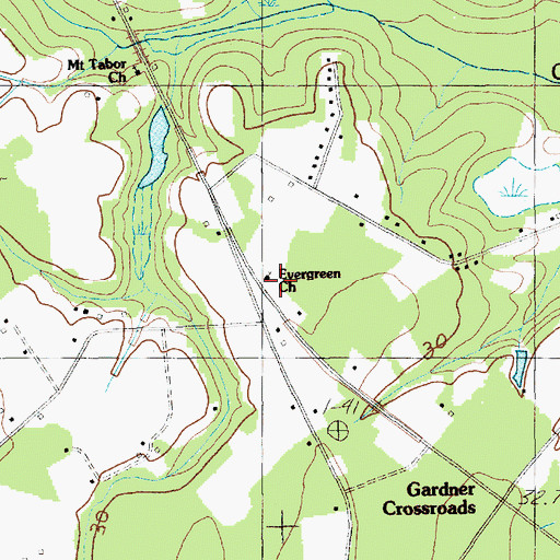 Topographic Map of The House of God, SC