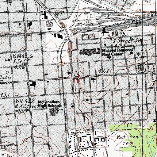Topographic Map of New Ebenezer Baptist Church, SC