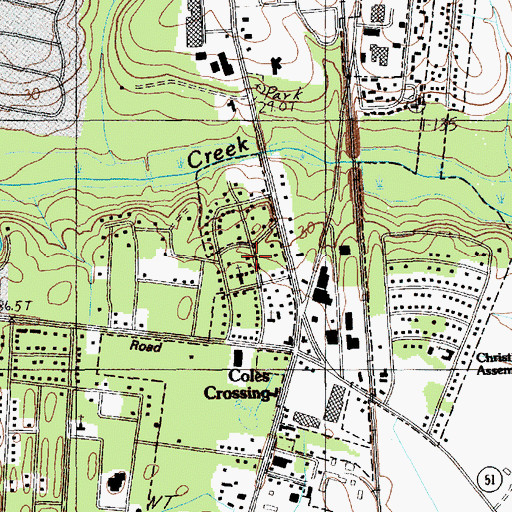 Topographic Map of Fairlane Estates, SC