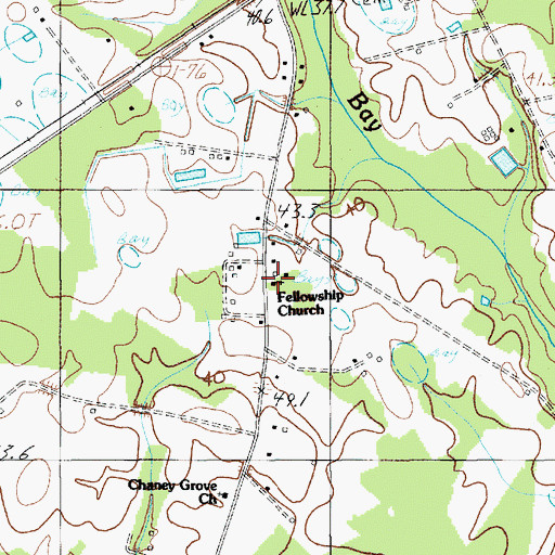 Topographic Map of Fellowship Church of God Holiness, SC