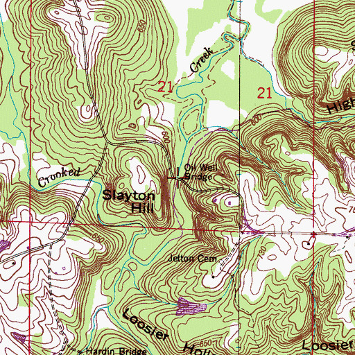 Topographic Map of Oil Well Bridge, AL