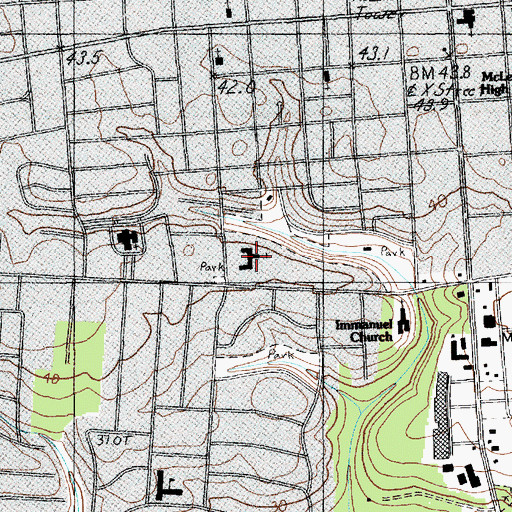 Topographic Map of First Presbyterian Church, SC