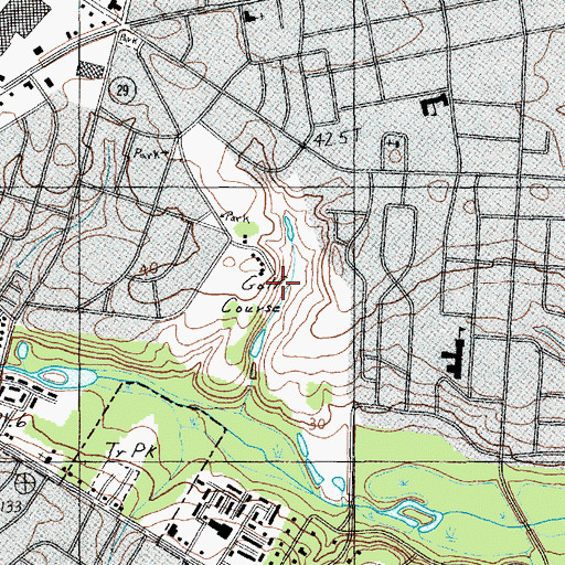 Topographic Map of Florence Country Club, SC