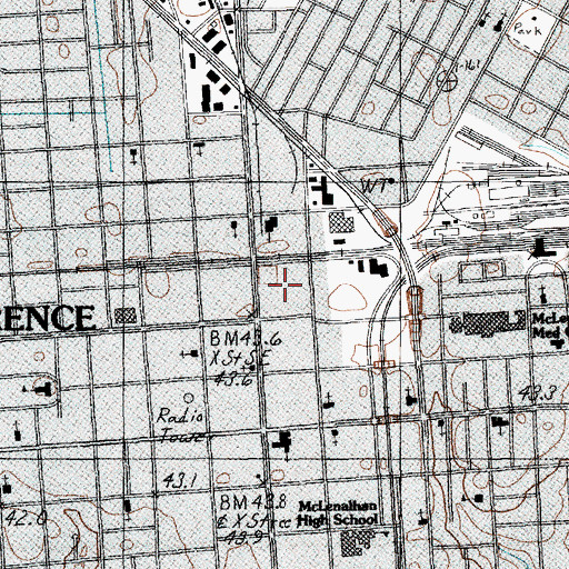 Topographic Map of Florence County Jail, SC