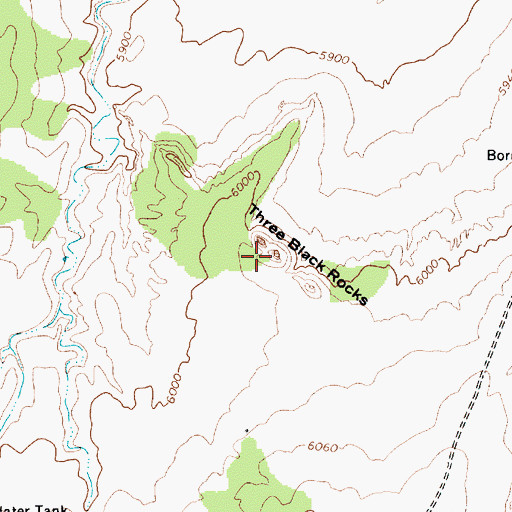 Topographic Map of Three Black Rocks, AZ