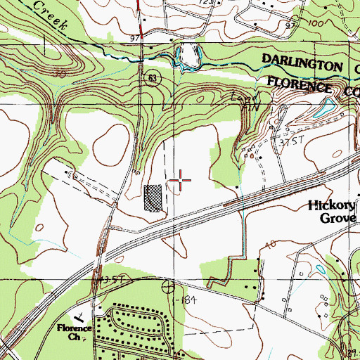 Topographic Map of Florence Industrial Park, SC