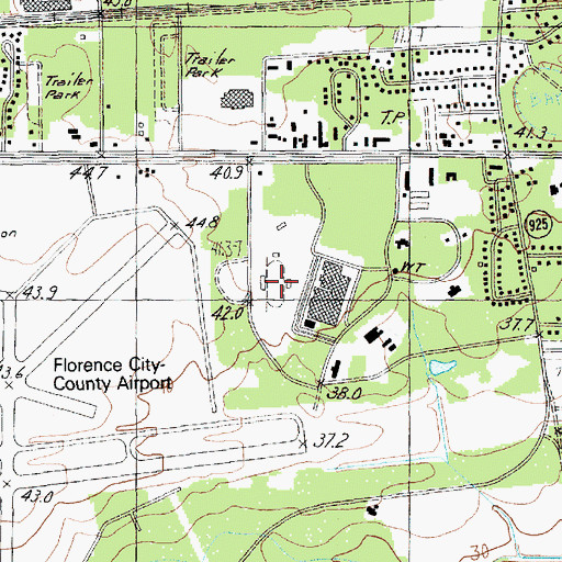 Topographic Map of Florence Memorial Stadium, SC