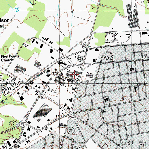Topographic Map of Florence Plaza Shopping Center, SC