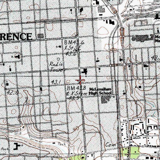 Topographic Map of Florence Public Library, SC