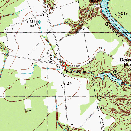 Topographic Map of Forestville School (historical), SC