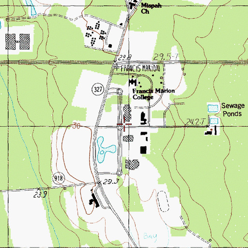 Topographic Map of Francis Marion University, SC
