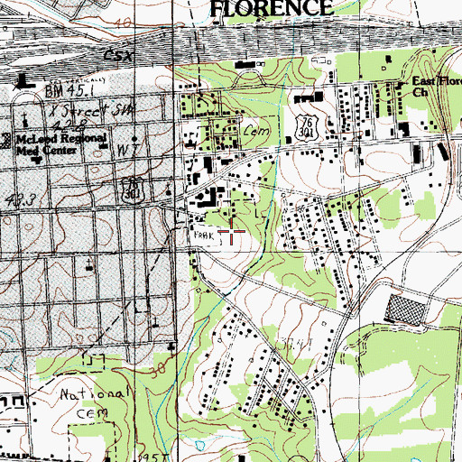 Topographic Map of Fraternity Cemetery, SC