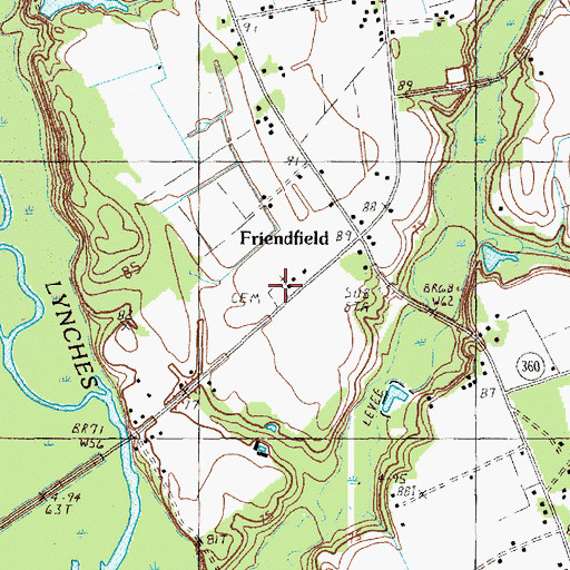 Topographic Map of Friendfield Cemetery, SC