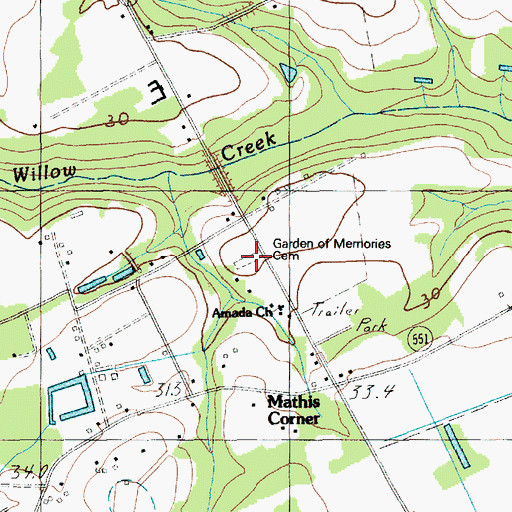 Topographic Map of Garden of Memories Cemetery, SC