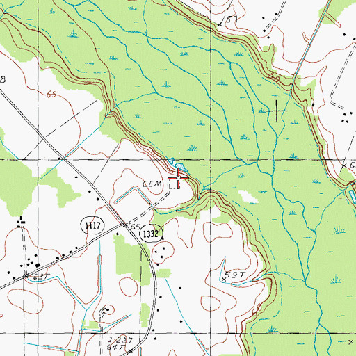 Topographic Map of Gaskin Cemetery, SC