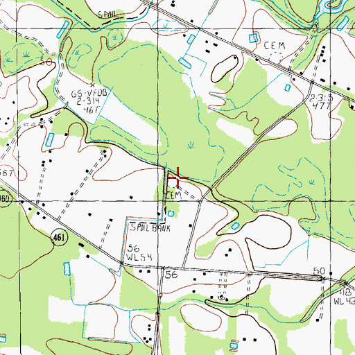 Topographic Map of Gaskins Cemetery, SC