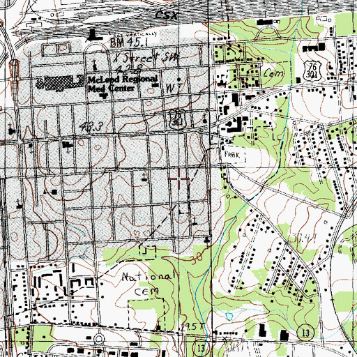 Topographic Map of Gate City Methodist Church (historical), SC