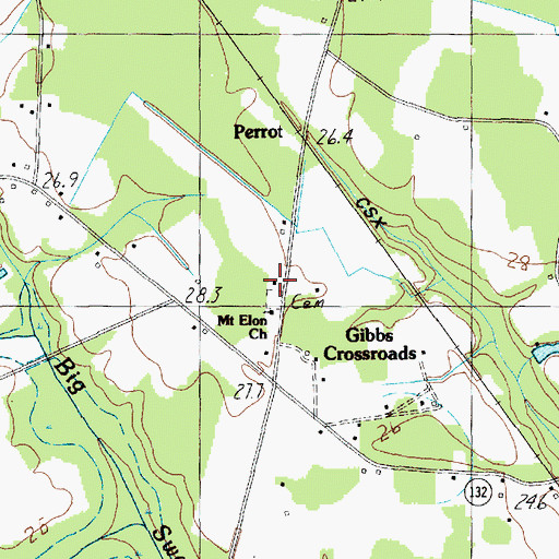 Topographic Map of Gibbs School (historical), SC